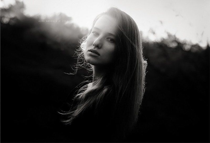 черно белое, портрет, взгляд, девушка * * * фото превью