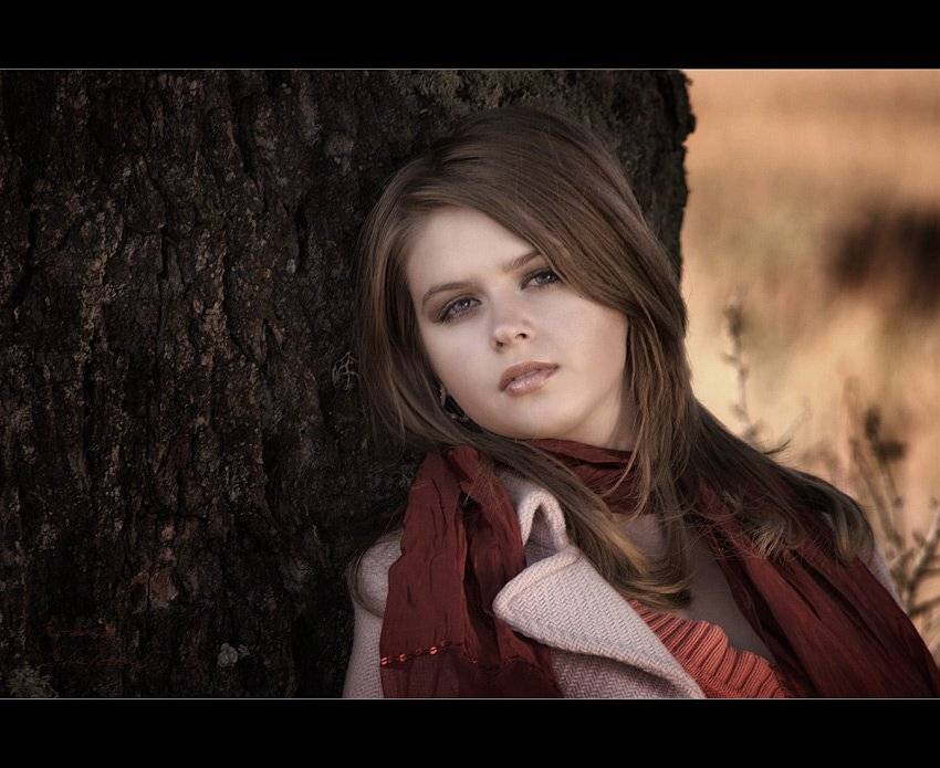 девушка, портрет, осень, Роман