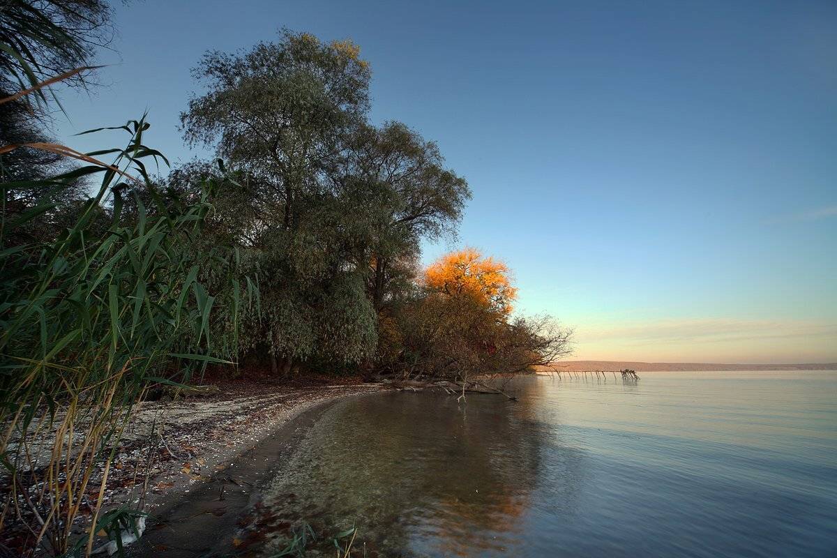 озеро, утро,, Михаил Псарёв