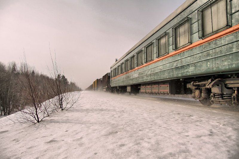 поезд, зима, снег кудато... фото превью