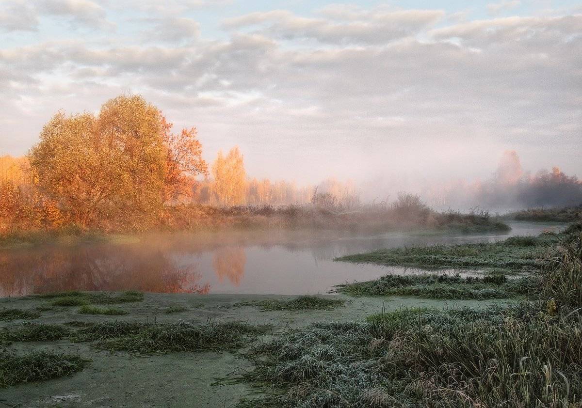 утро, туман, река, осень, Марина Брыдня