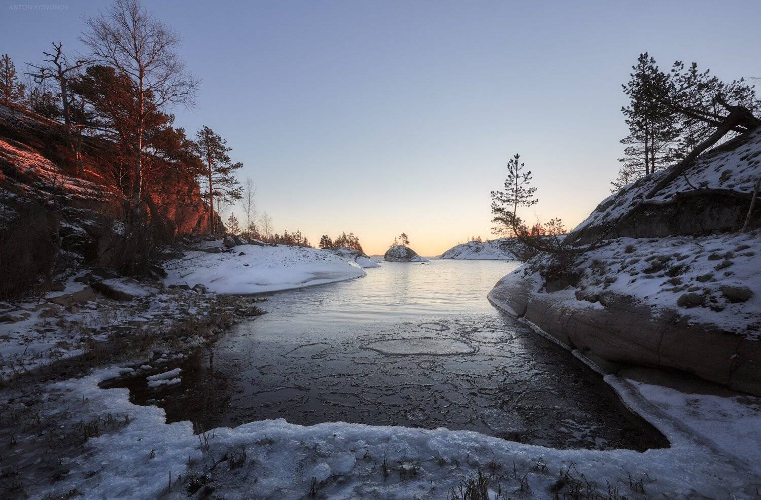 Ладога, рассвет, лёд, Антон Кононов