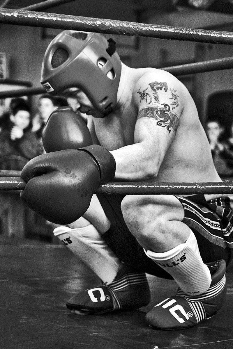 кикбоксинг, спорт, нокдаун, чб, апатиты, Николай Смоляк