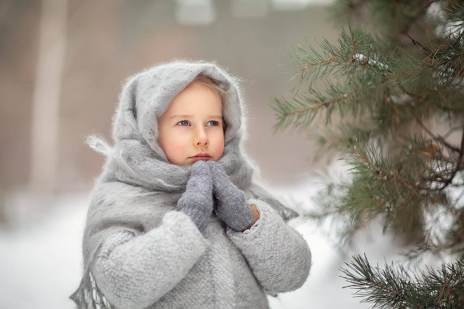 девочка зима платок, Екатерина Белоножкина
