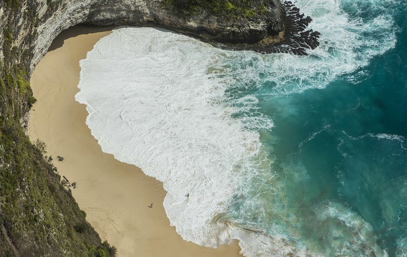Бали, нуса пенида, остров, океан, волны Инь и янь фото превью