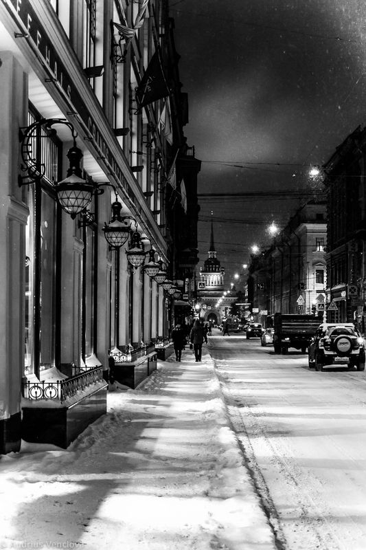 Snowy night фото превью