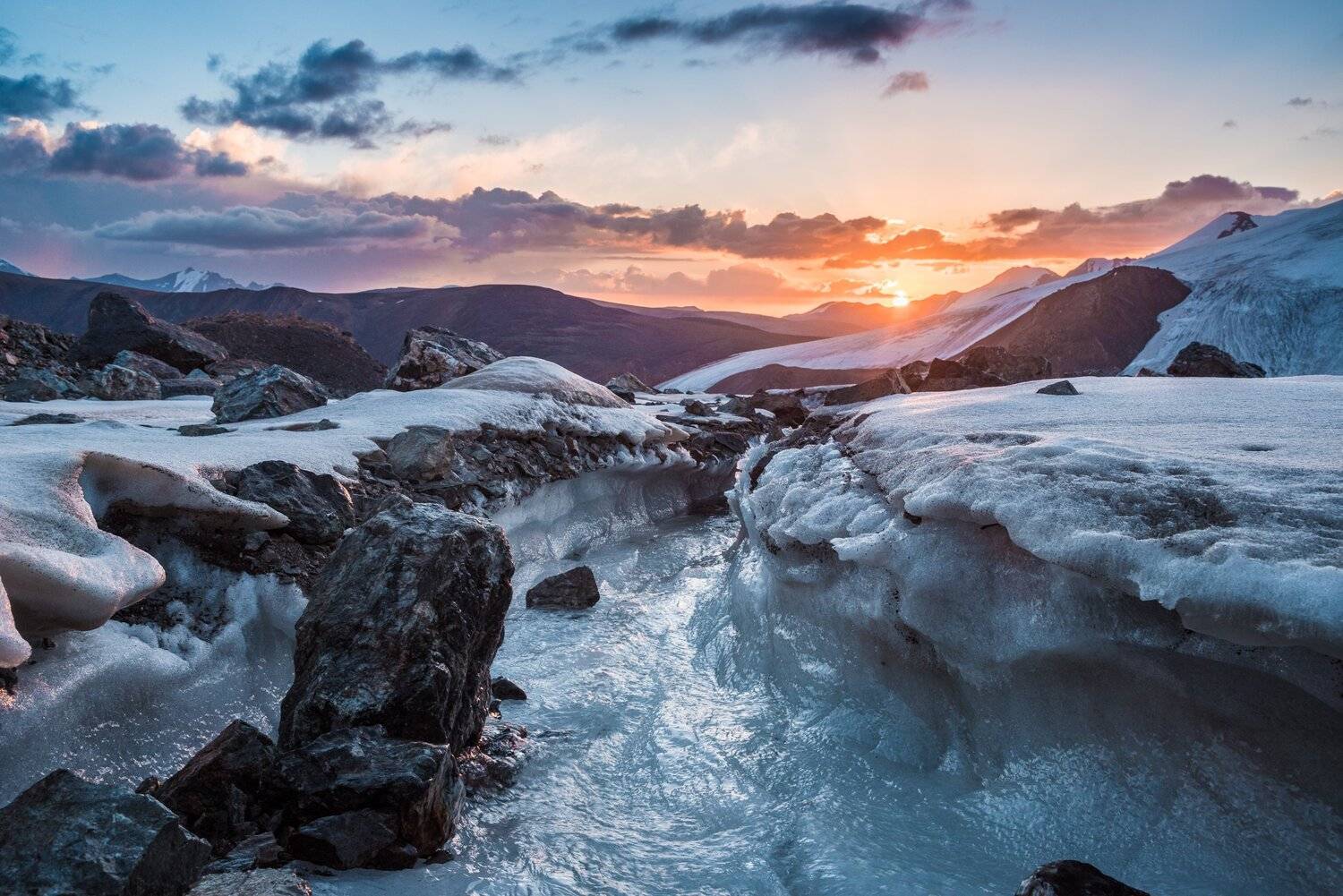 Куйлю, ледник, рассвет, Evgeniy Khilkevitch