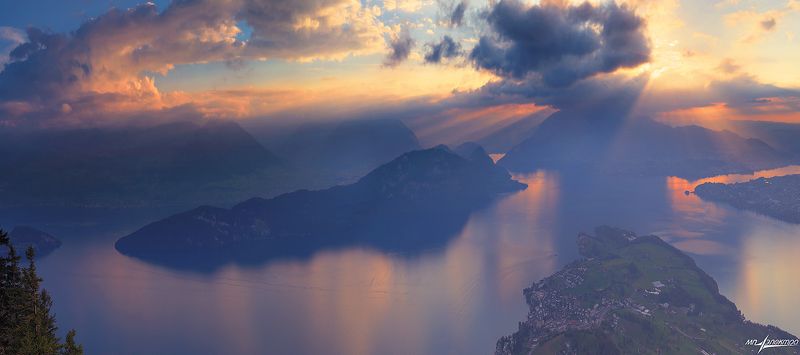 swiss,швейцария,rigi Вечерняя... фото превью