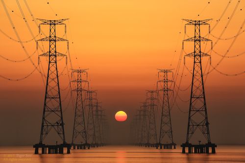 Sunrise on the power tower