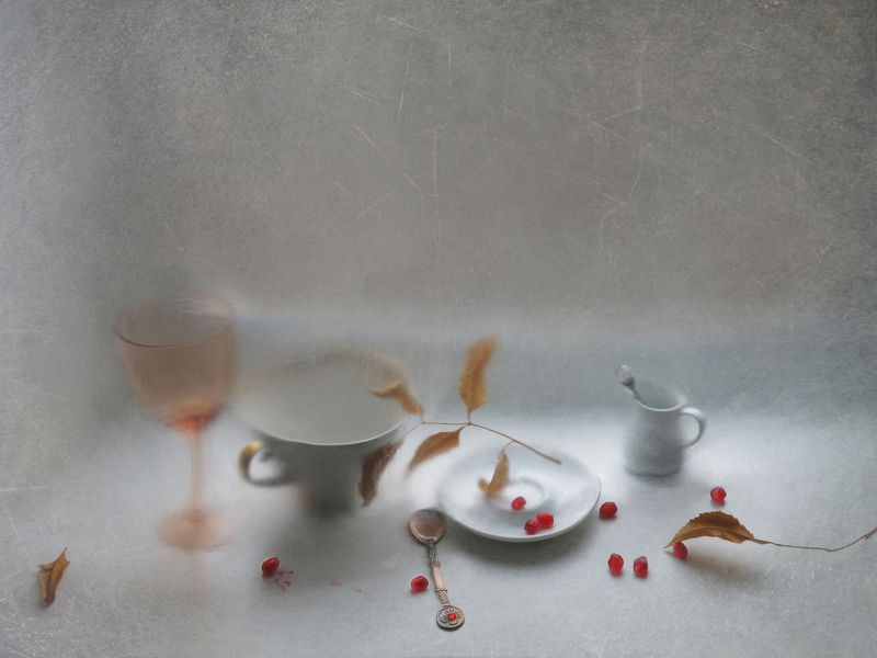 С гранатом и листьями фото превью