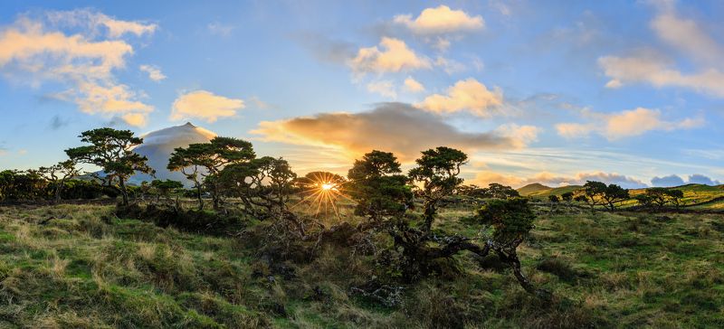 azores, pico, vulcan pico, sunset Volcano Pico фото превью