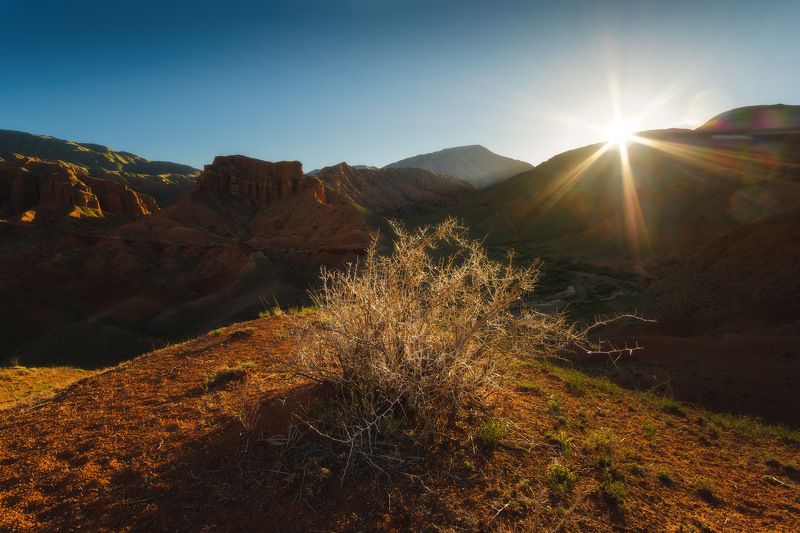 киргизия, кыргызстан, средняя азия, горы, каньон, скалы, пейзаж, лето, ущелье, каньон, закат, вечер Неизведанная Киргизия фото превью