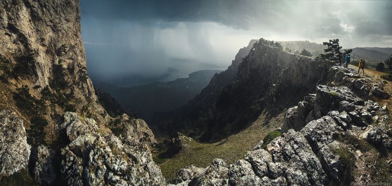 крым, гроза, ай-петри, утес, обрыв, горы, яйла, симеиз, кореиз, черное, море, Грозовая феерия на утесе фото превью