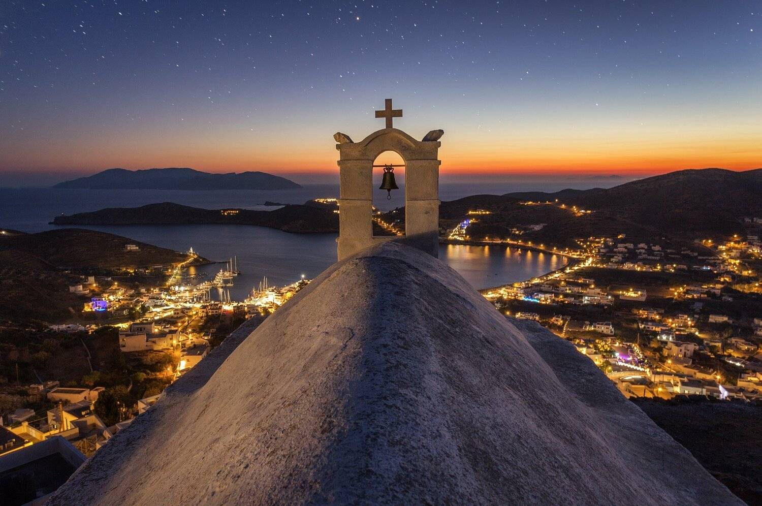 ios, greece, island, sunrise, night, landscape, church,, Pawel Olejniczak