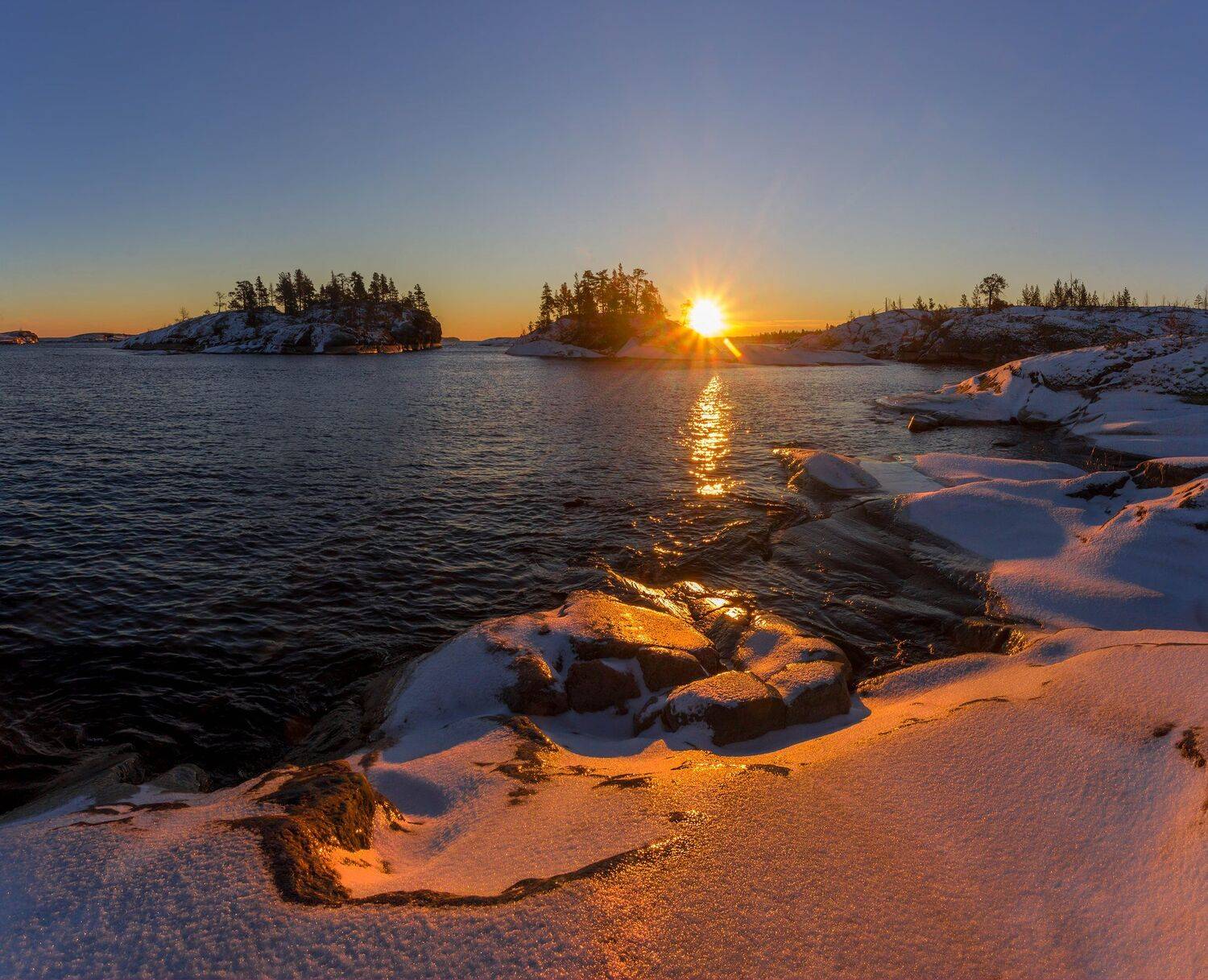 ладога, шхеры, рассвет ,карелия, снег, зима, Павел Ващенков