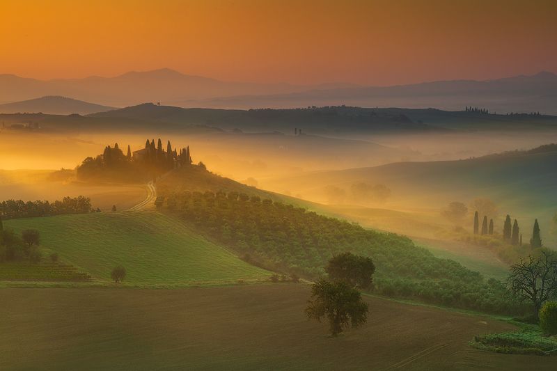tuscany, italy, morning Podere Belvedere фото превью