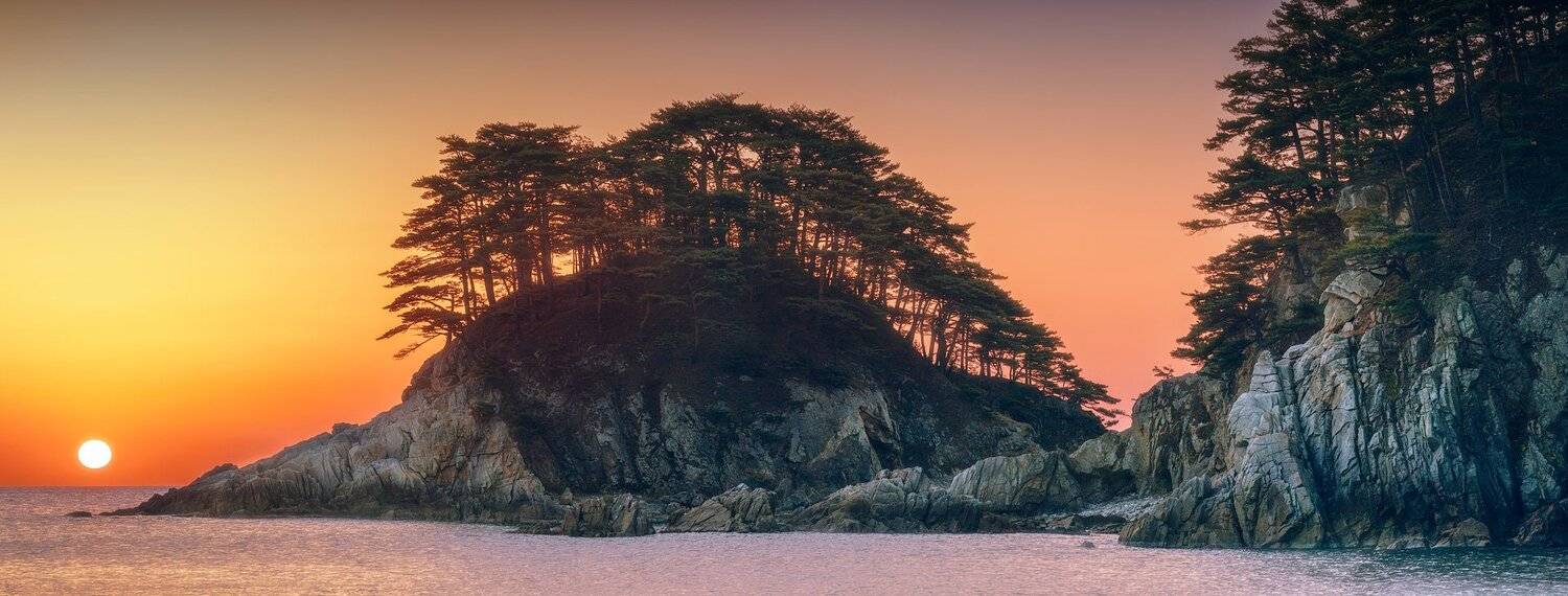 панорама, море, скалы, утро, солнце, Андрей Кровлин