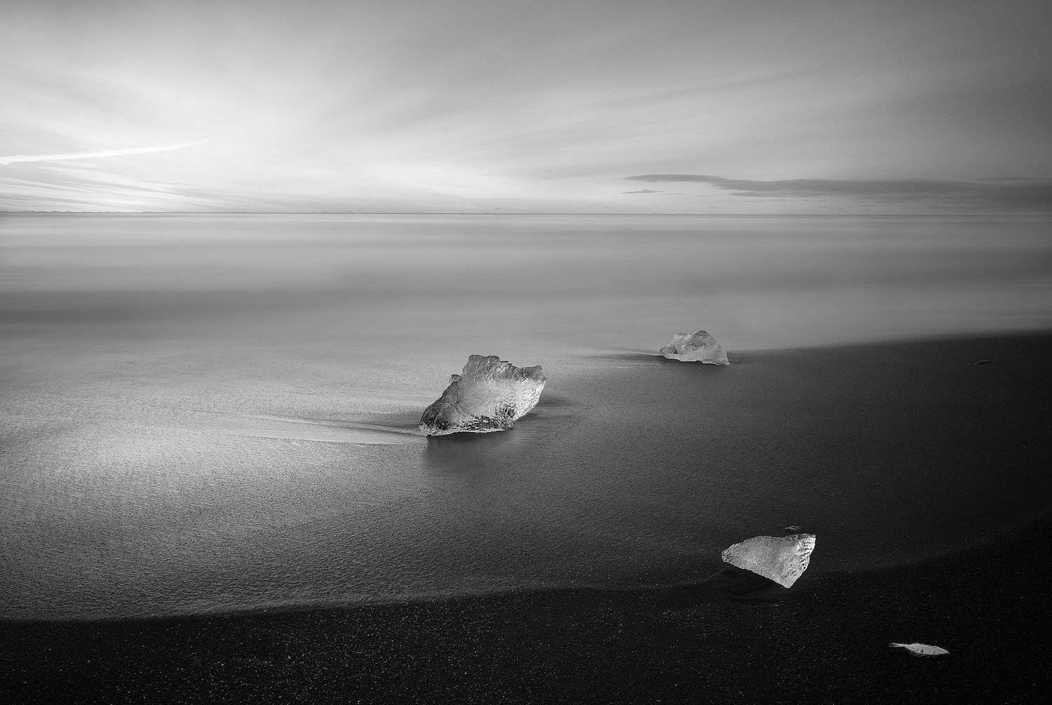 Iceland, seascape, long exposure, sunrise, ice, iceberg, black sand, Сергей Курля