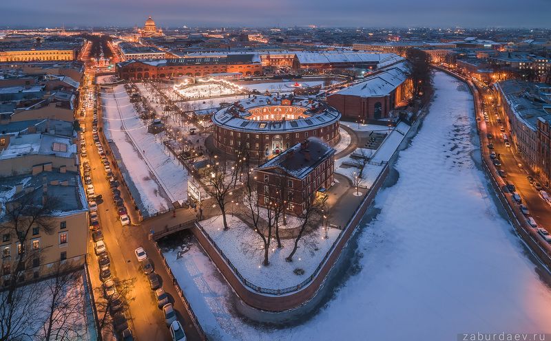 россия, петербург, санкт-петербург, питер, спб, вечер, зима, город, архитектура Новая Голландия фото превью
