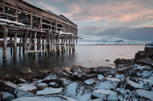 Рассвет в Лодейной губе Баренцева моря