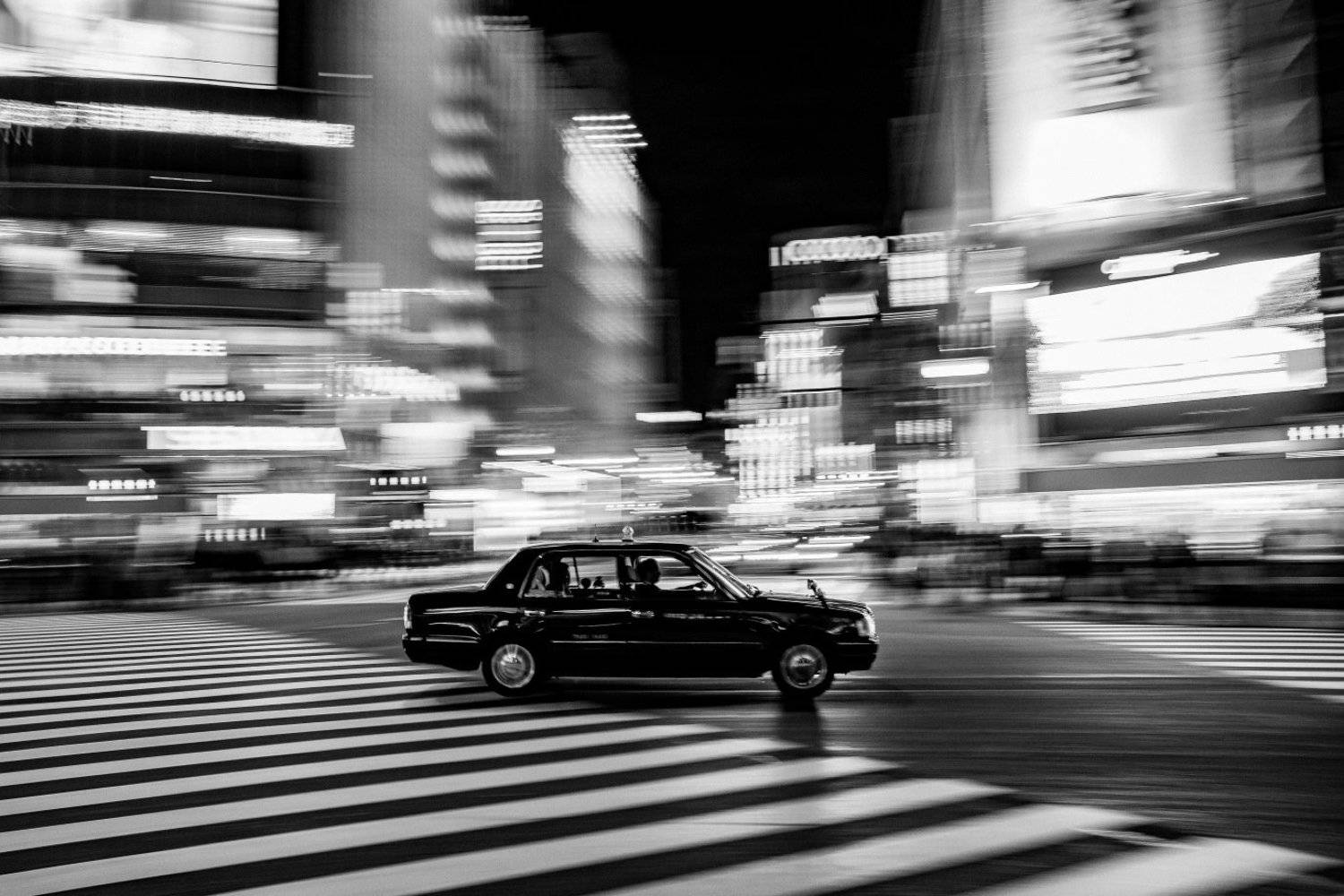 город, япония, токио, город, авто, такси, чб, Антон Блохин