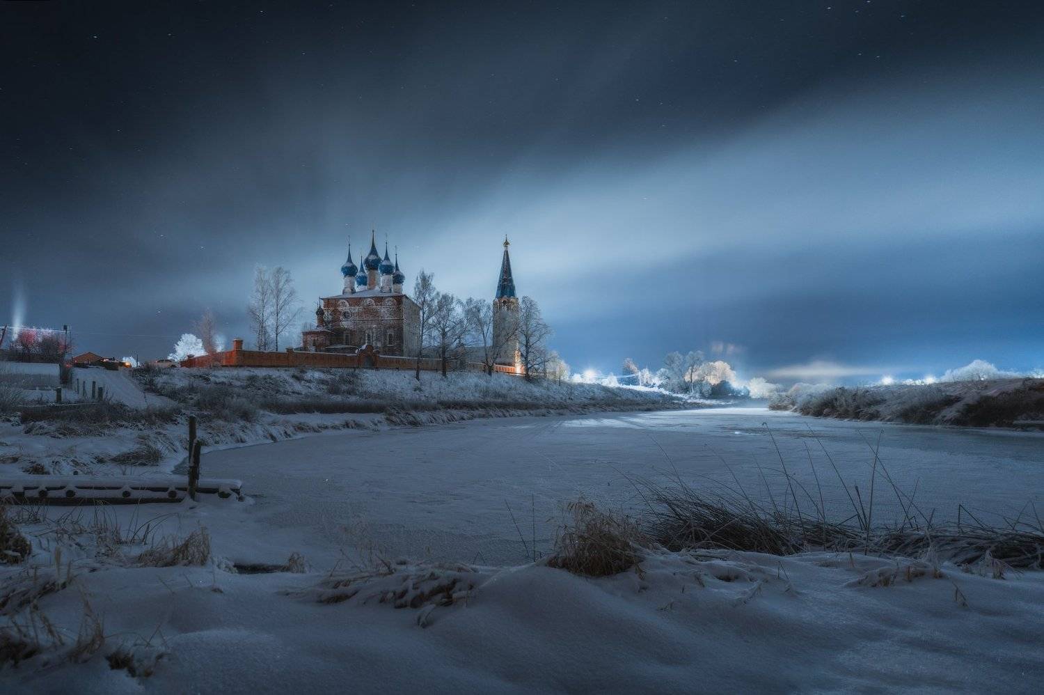 ночь, природа, река, мороз,дунилово, Виталий Левыкин