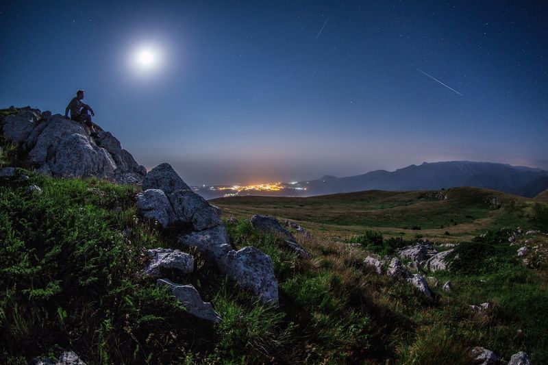 крым, crimea, горы, ночь, море, лето, персеиды  фото превью