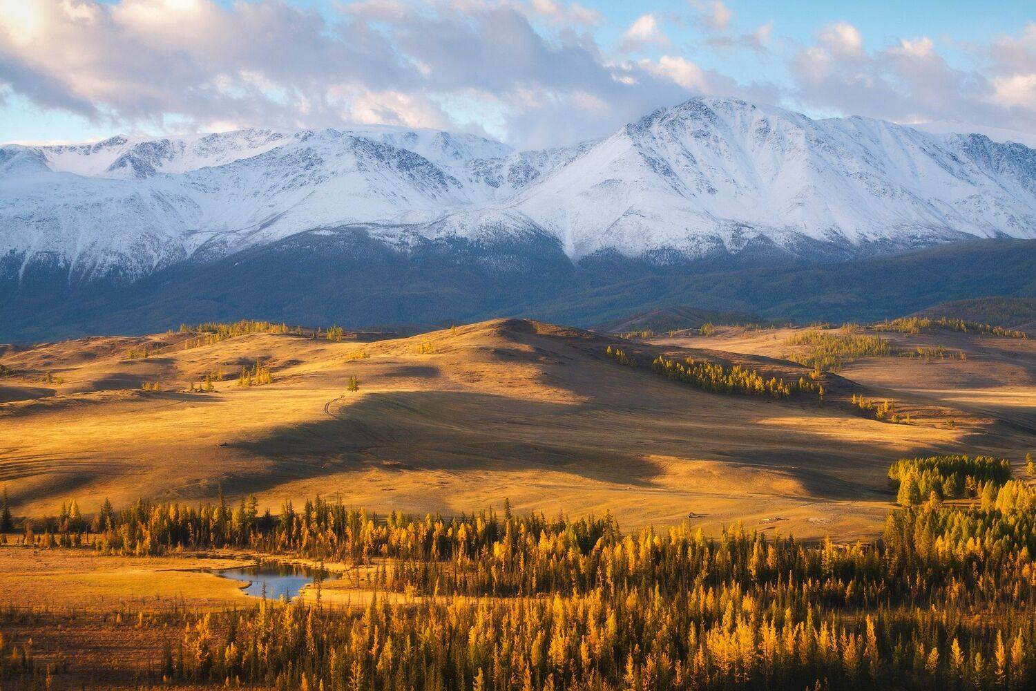 россия, алтай, республика алтай, сибирь, осень, природа, пейзаж, горы, хребет, рассвет, курайская степь, Оборотов Алексей