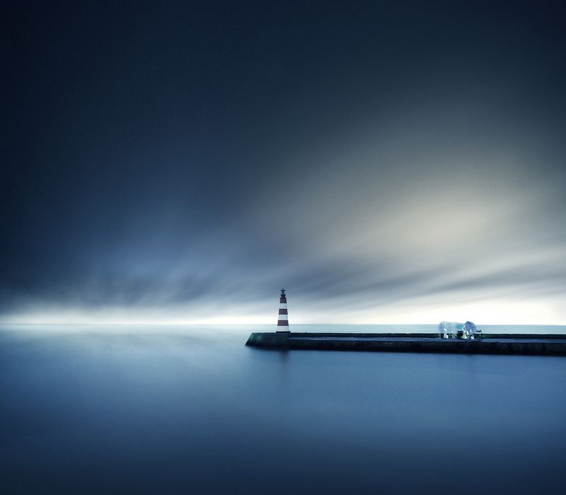 Lithuania, lighthouse, fisherman, long exposure * фото превью
