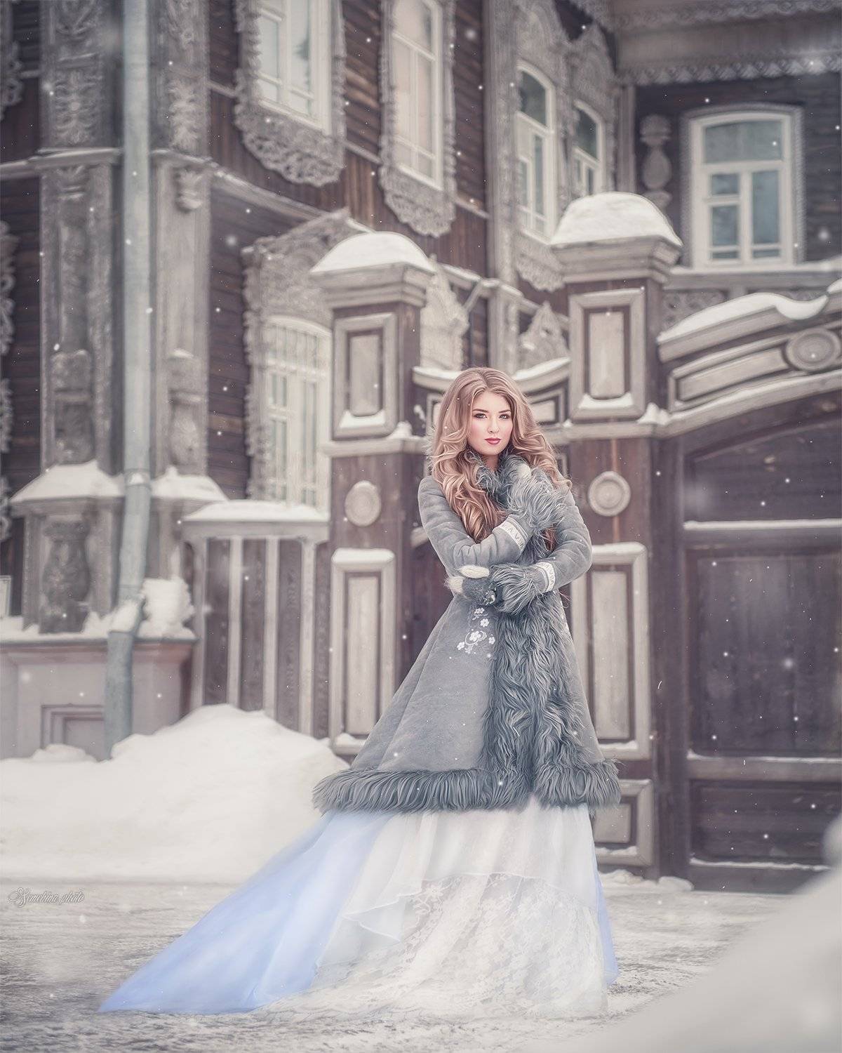 девушка, портрет, зима, русский стиль, винтаж, girl, portrait, vintage, russian style, Марина Семёхина