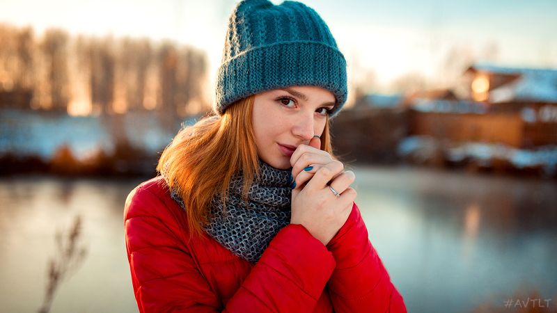 портрет, зимнее фото, зимний портрет , рыжая Ирина фото превью