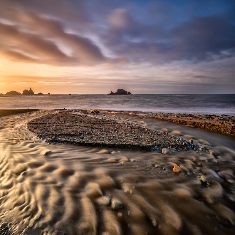 ireland, copper coast, copper, coast, atlantic, ocean, waterford, tramore, beach, sea, water, sky, sunset, sunrise Kilfarrasy Beach фото превью