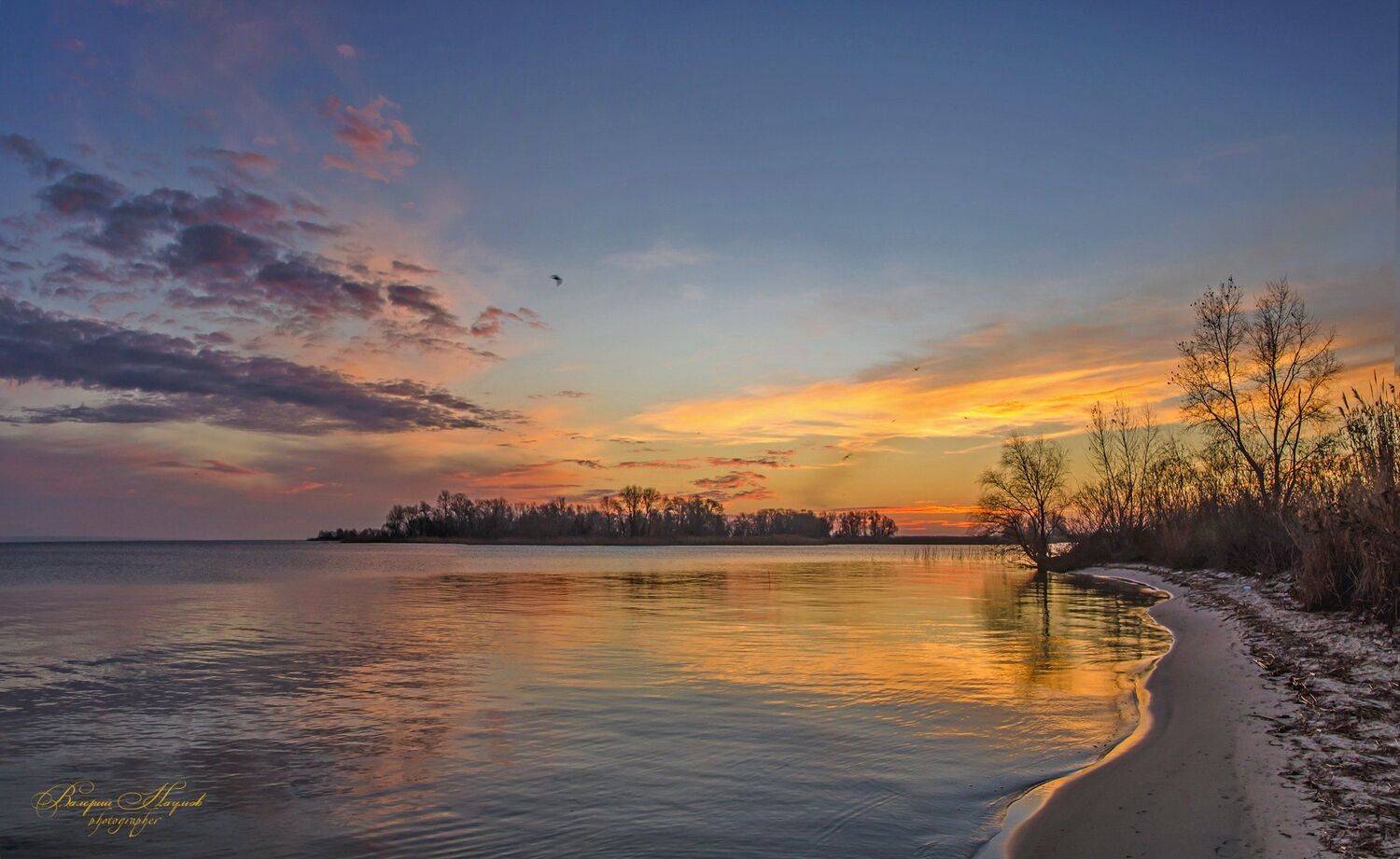 утро, рассвет, река, восход, декабрь, Валерий Наумов