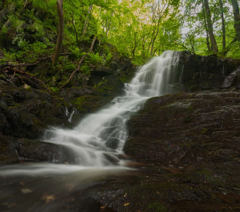 водопад, вода,  water, waterfall, landscape, nature, forest, nikon  Водопад фото превью