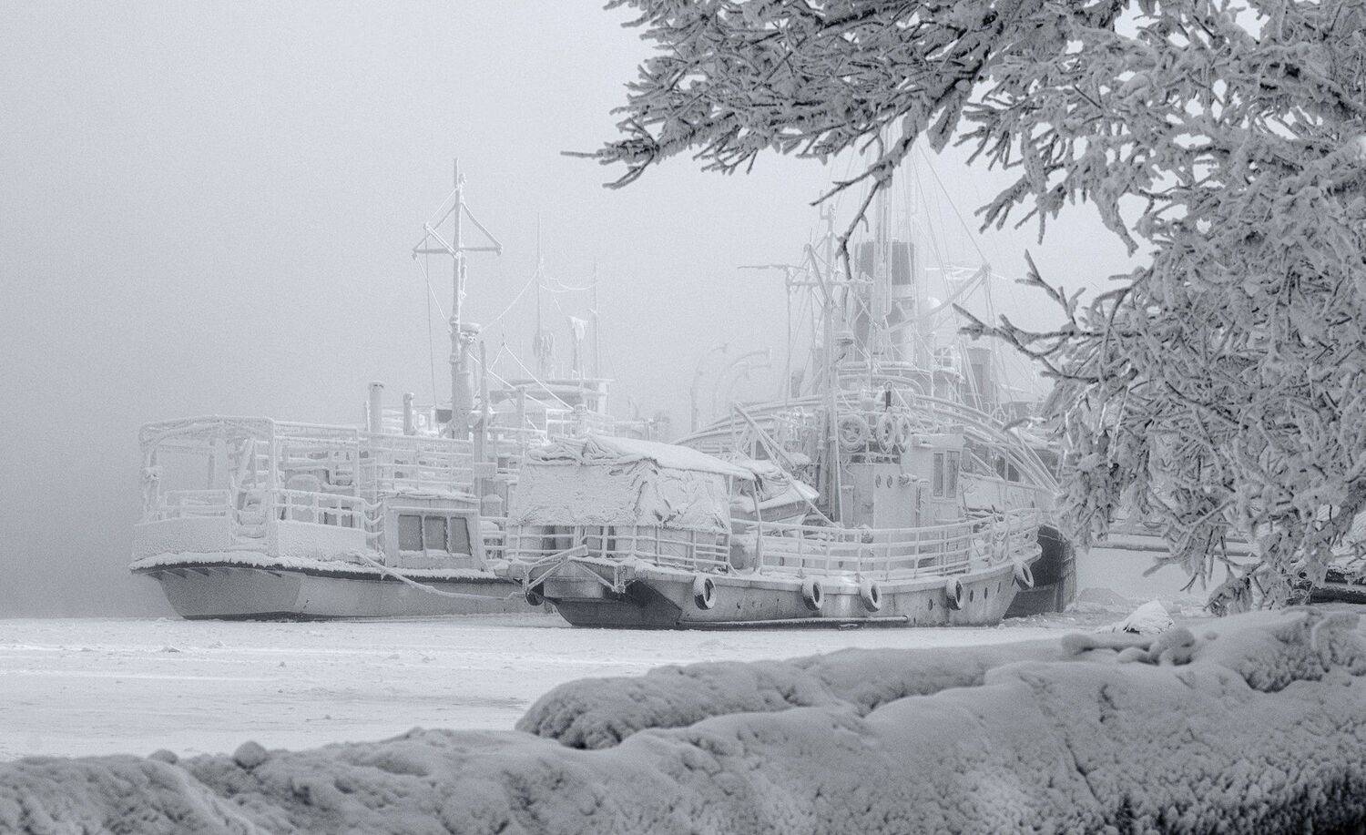 зима корабли причал, Марина Фомина