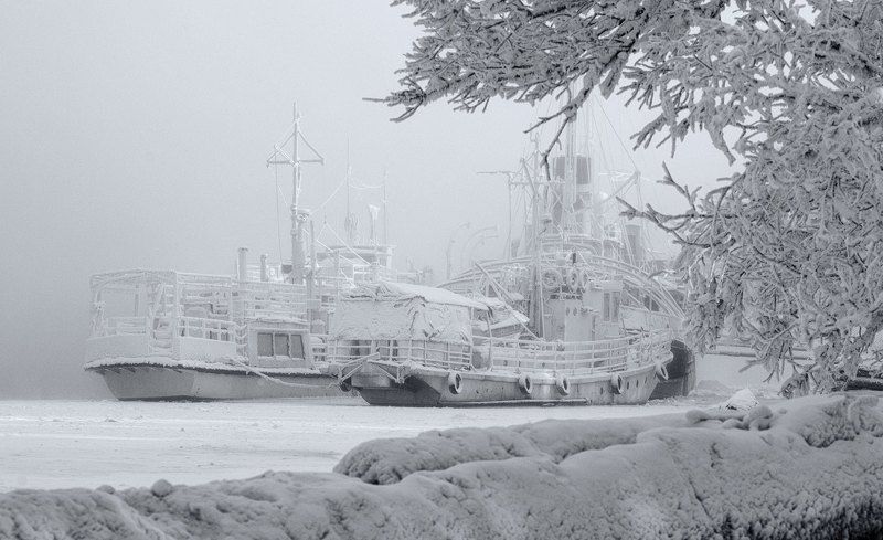 Зимний причал. фото превью