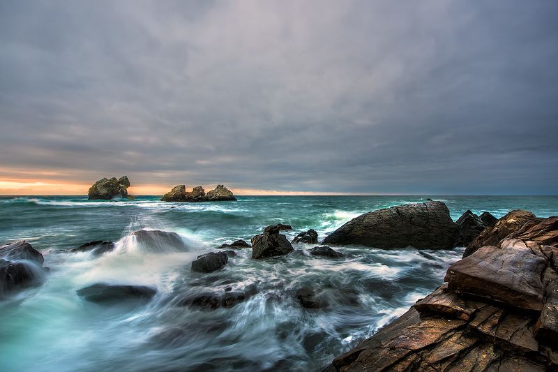 крым, море, волны, утро, скалы Море волнуется. фото превью
