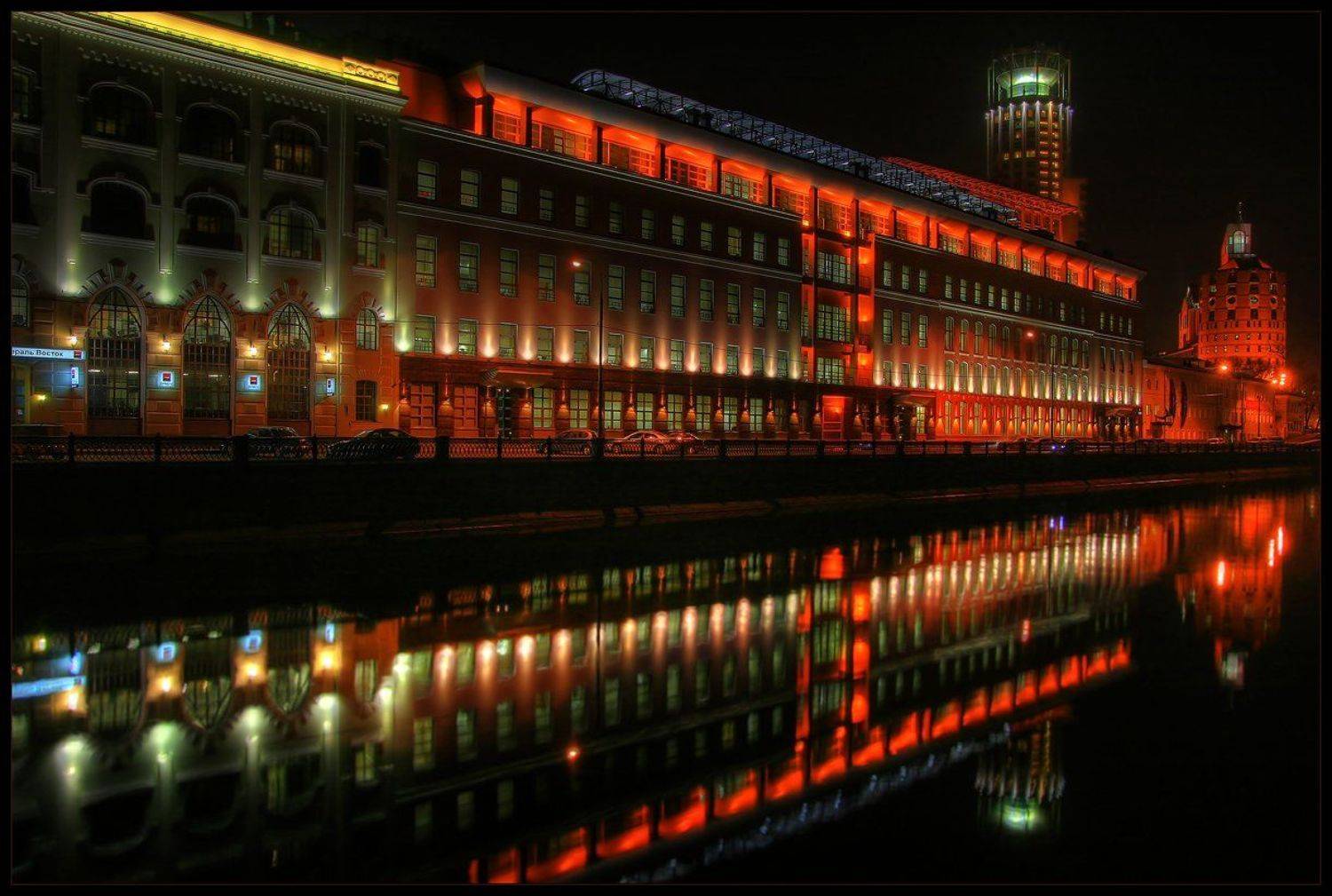 москва, ночь, отражения, Oleg Dmitriev