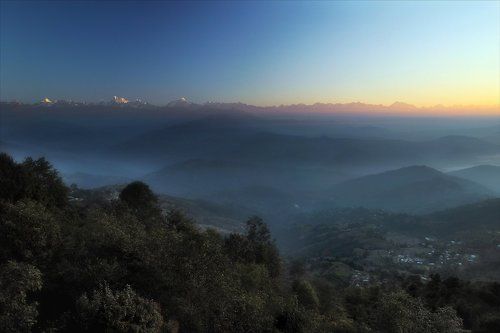 утро в горах