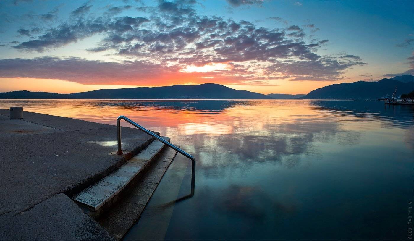 черногория, адриатика, море, закат, тиват, Alexander Martynov