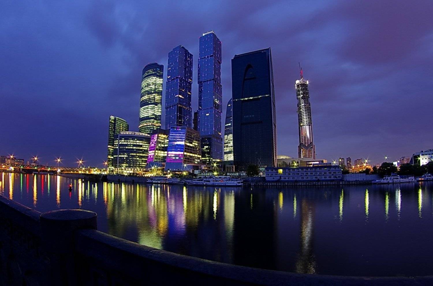 москва-сити, ночь, город, вода, Арсен Алабердов