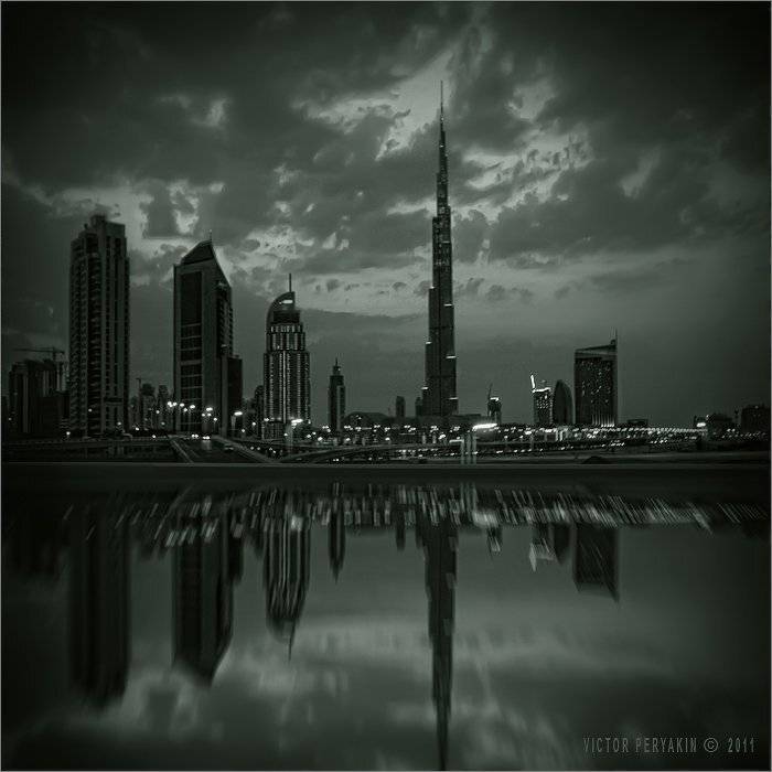 оае, дубай, огни, город, Виктор Перякин