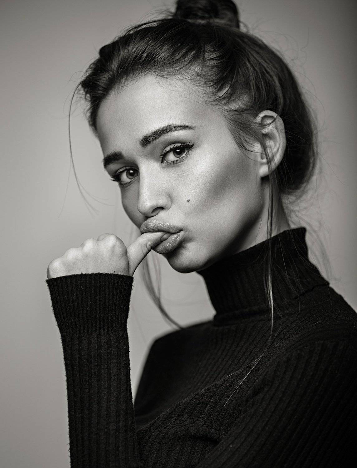 девушка, красавица, черно-белое, Баранов Илья