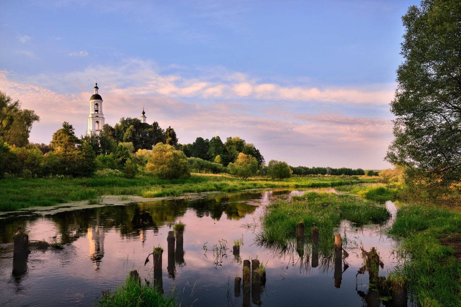 лето, вечер, закат, река, шерна, филлиповское, Виталий Полуэктов