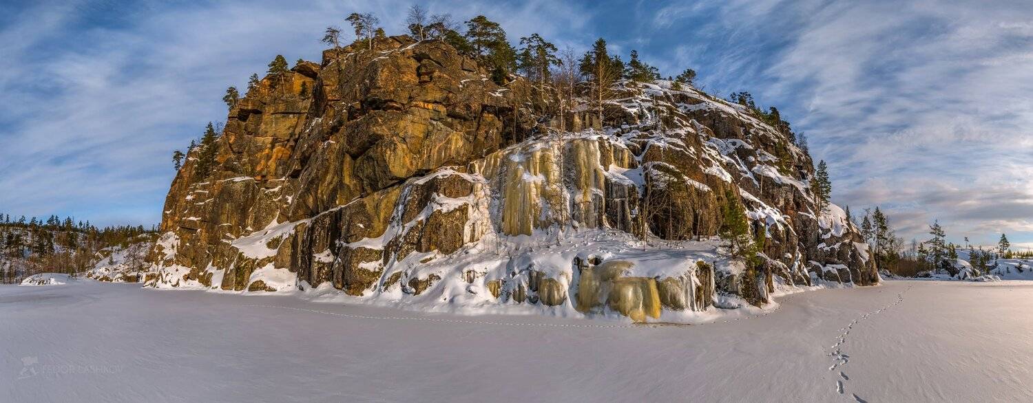 Ладожское озеро, Карелия, зима, снег, фототур, лёд, сосна, дерево, лес, скала, остров, гранит, скальный берег, камни, наледь, водопад, небо, pentax645z, pentaxrussia, pentax , Лашков Фёдор