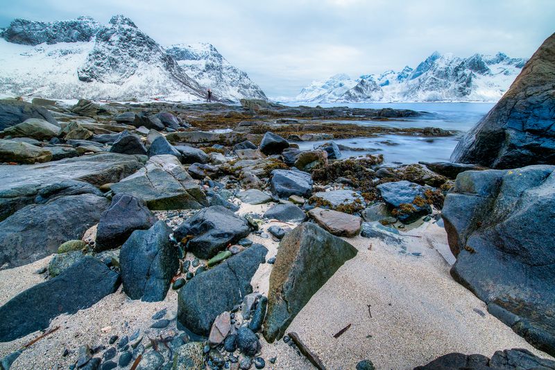 lofoten, winter Rocks фото превью