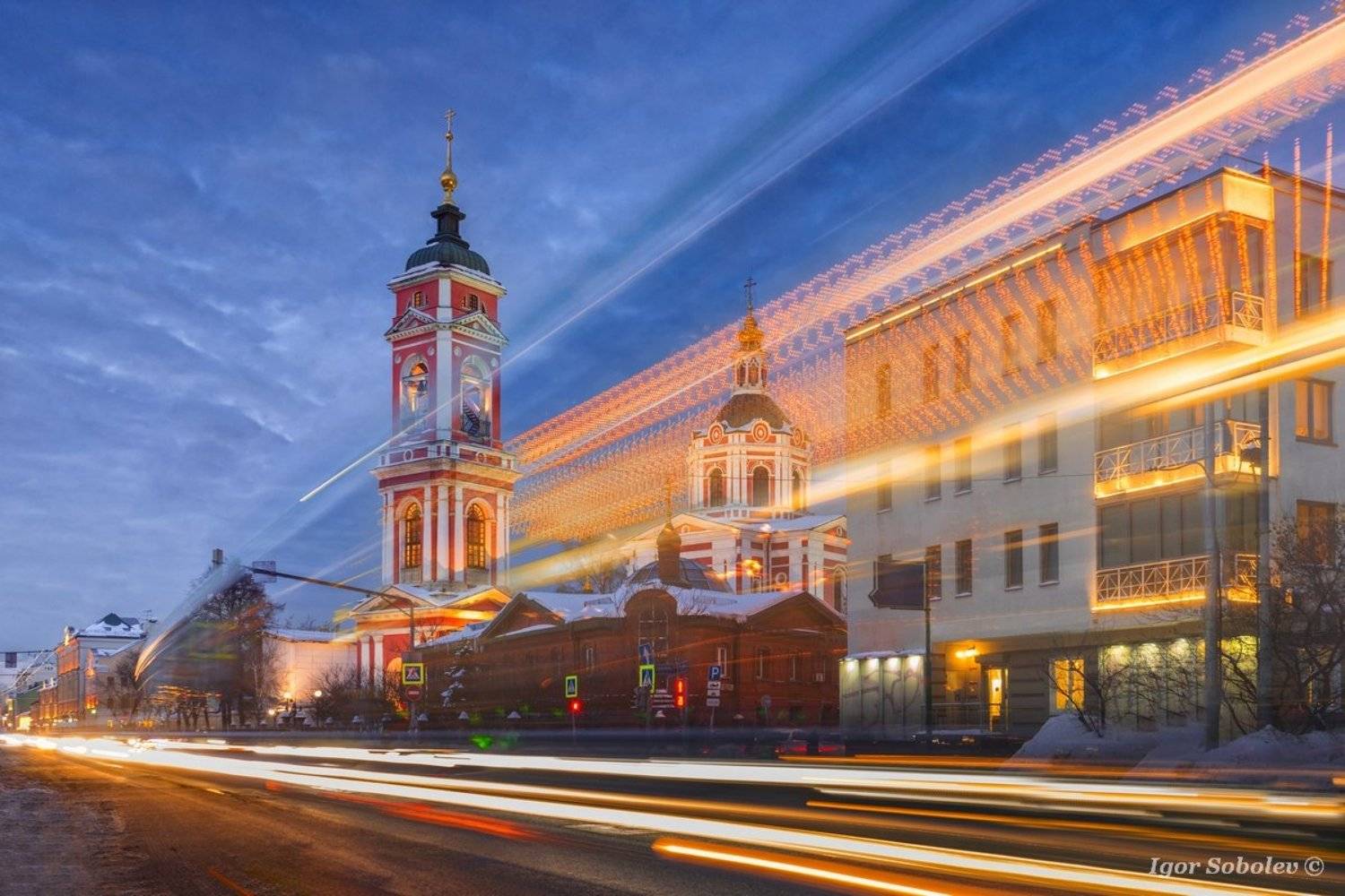 церковь новомучеников и исповедников российских, москва, вечер, длинная выдержка, church of the new martyrs and confessors of russia, moscow, evening, long exposure, Игорь Соболев