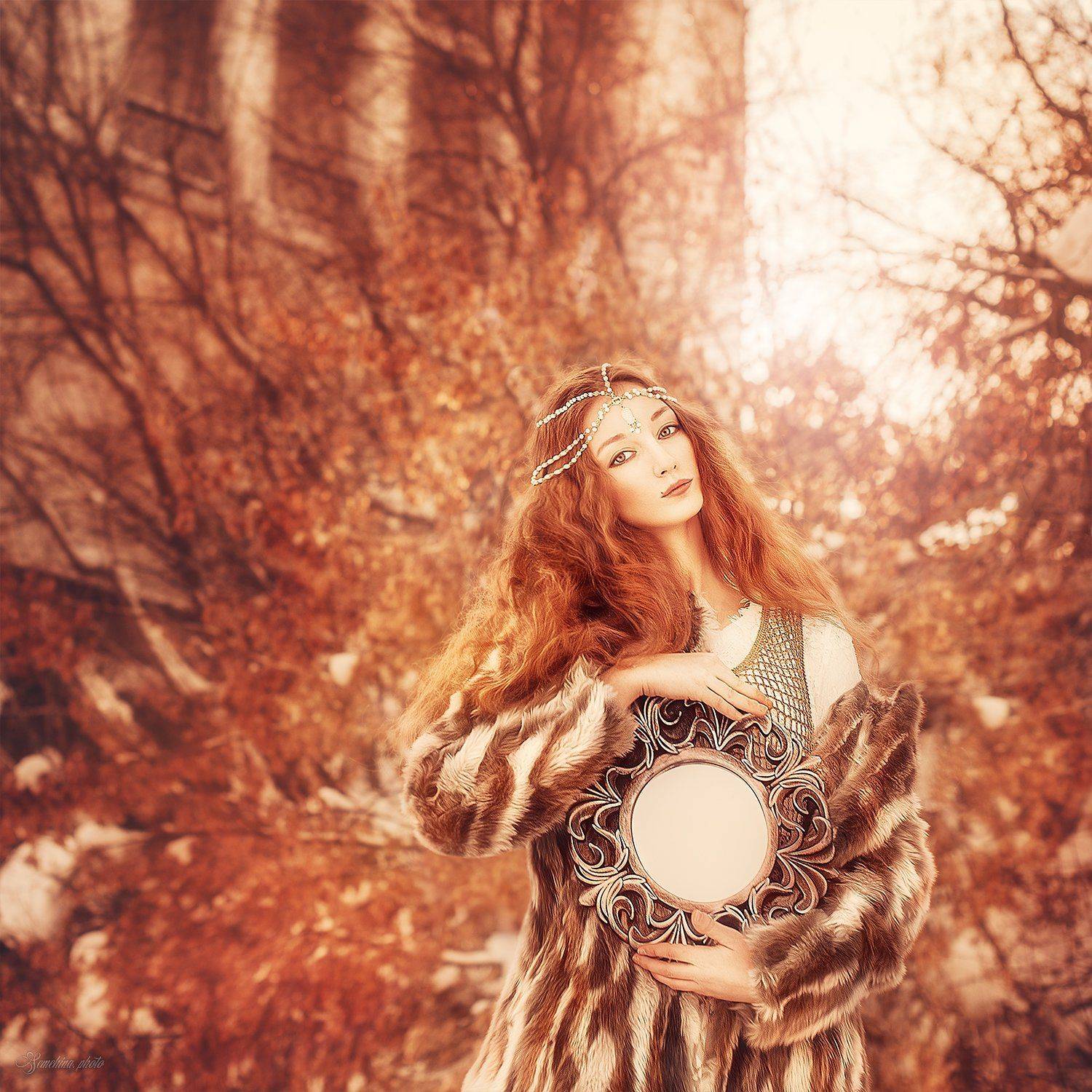 девушка, портрет, зима, красный, солнце, рыжые волосы, рыжеволосая, винтаж, girl, portrait, red, red hair, ginger, vintage, winter, Марина Семёхина