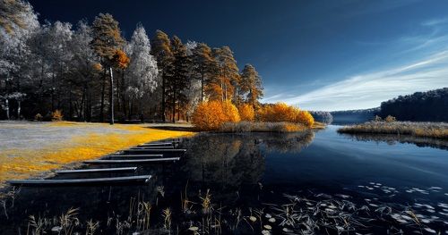 Забытые причалы. Инфракрасная фотография.
