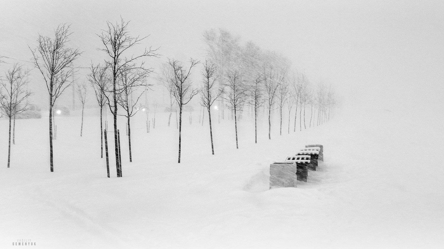 город, зима, минимализм, снегопад, настроение, b/w, city, winter, snowfall, mood., Семенюк Василий